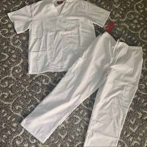 White scrub set